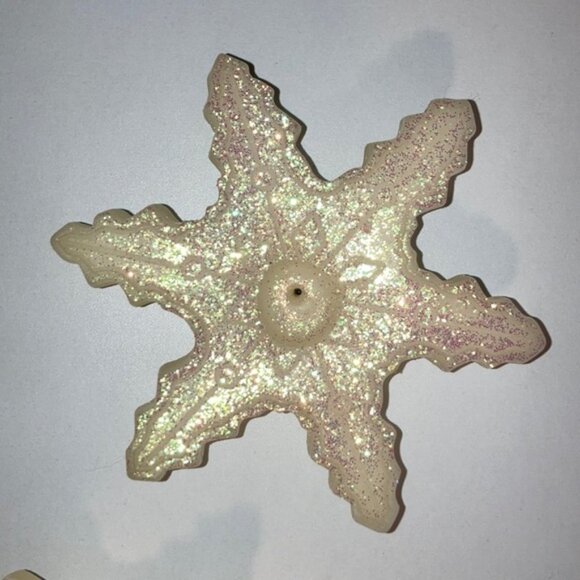 3 Floating Glitter Snowflake Candles, 5” Diameter - Picture 4 of 8